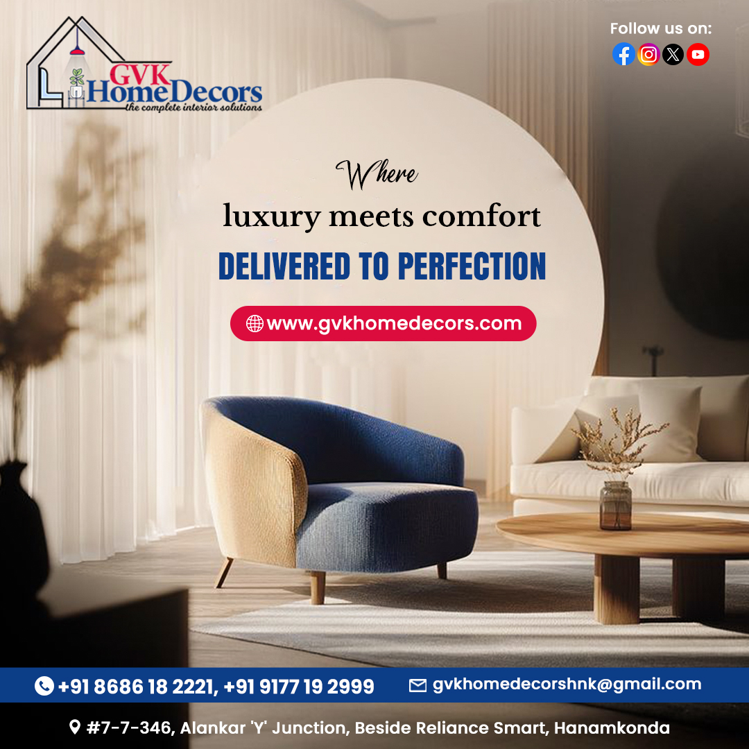 GVK Home Decors | The Complete Interior Solutions | Furnishing Shop in Hanamkonda/Warangal - Interior Designer in Hanamkonda, Telangana | Portfolio & Reviews